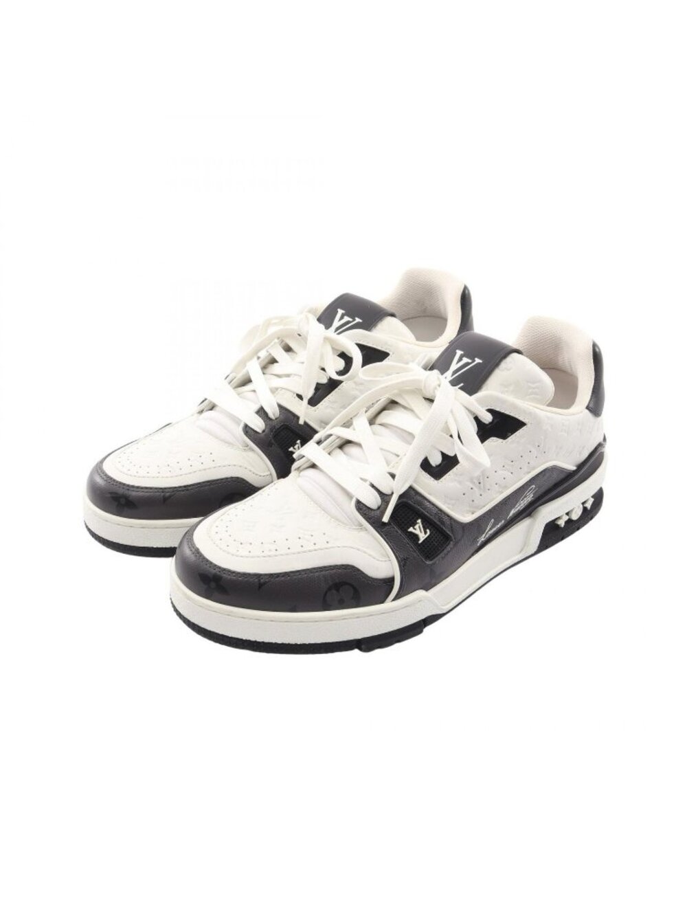 Louis Vuitton Sneakers LV Trainer Line Monogram Black White Leather